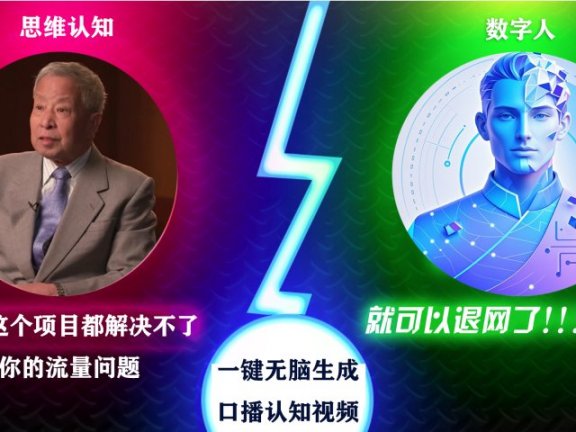 2024下半年最新引流方法,数字人+思维认知口播号,五分钟制作,日引创业粉300+